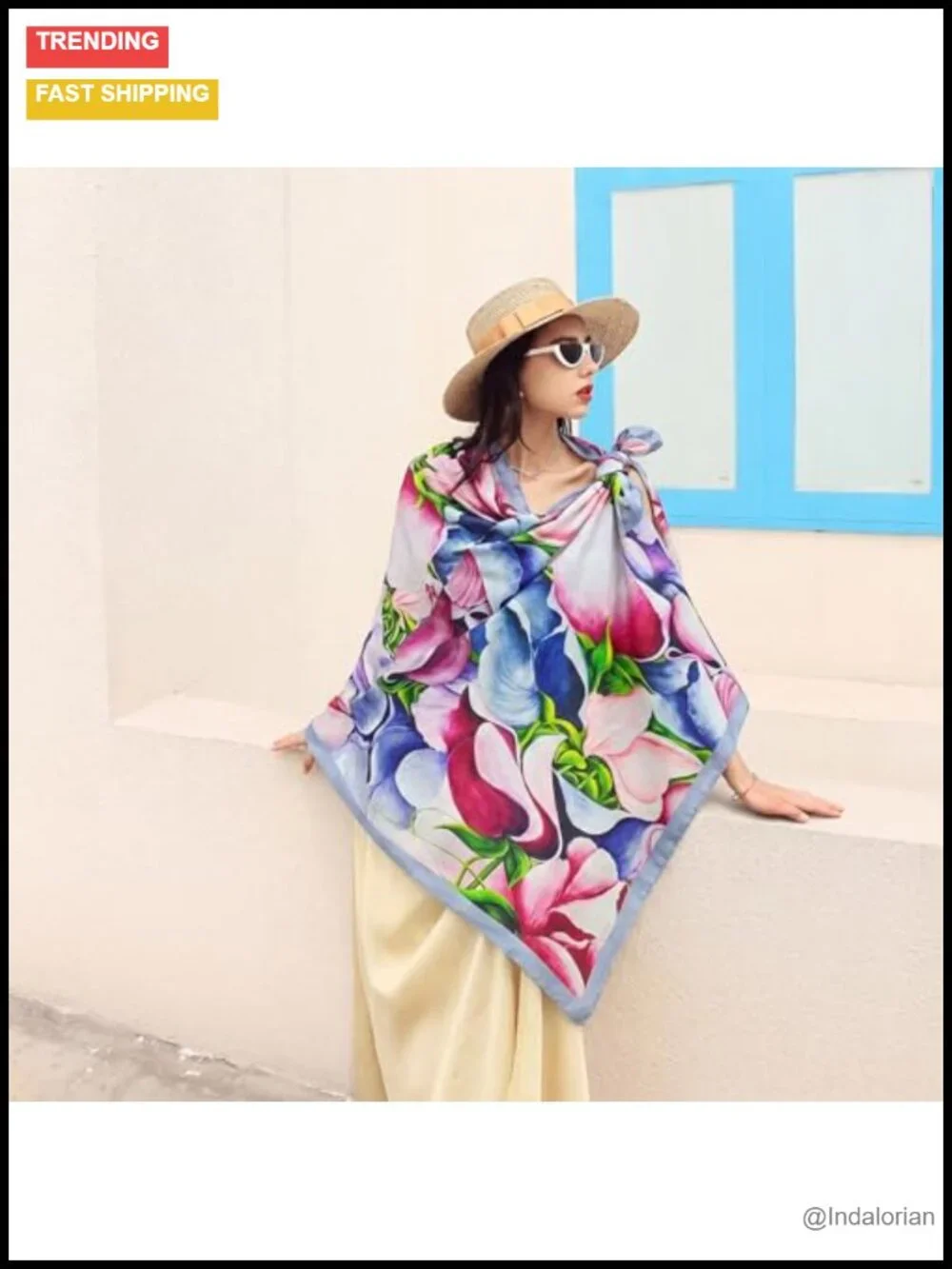 100% Mulberry Silk Pashmina Shawl for Women, Oversized Wrap 90x43, Lightweight